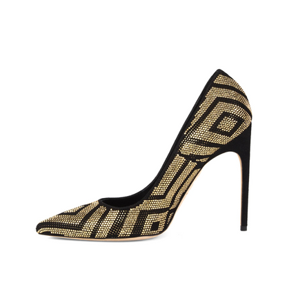Hot Diamond Pointed Toe Stiletto Pumps
