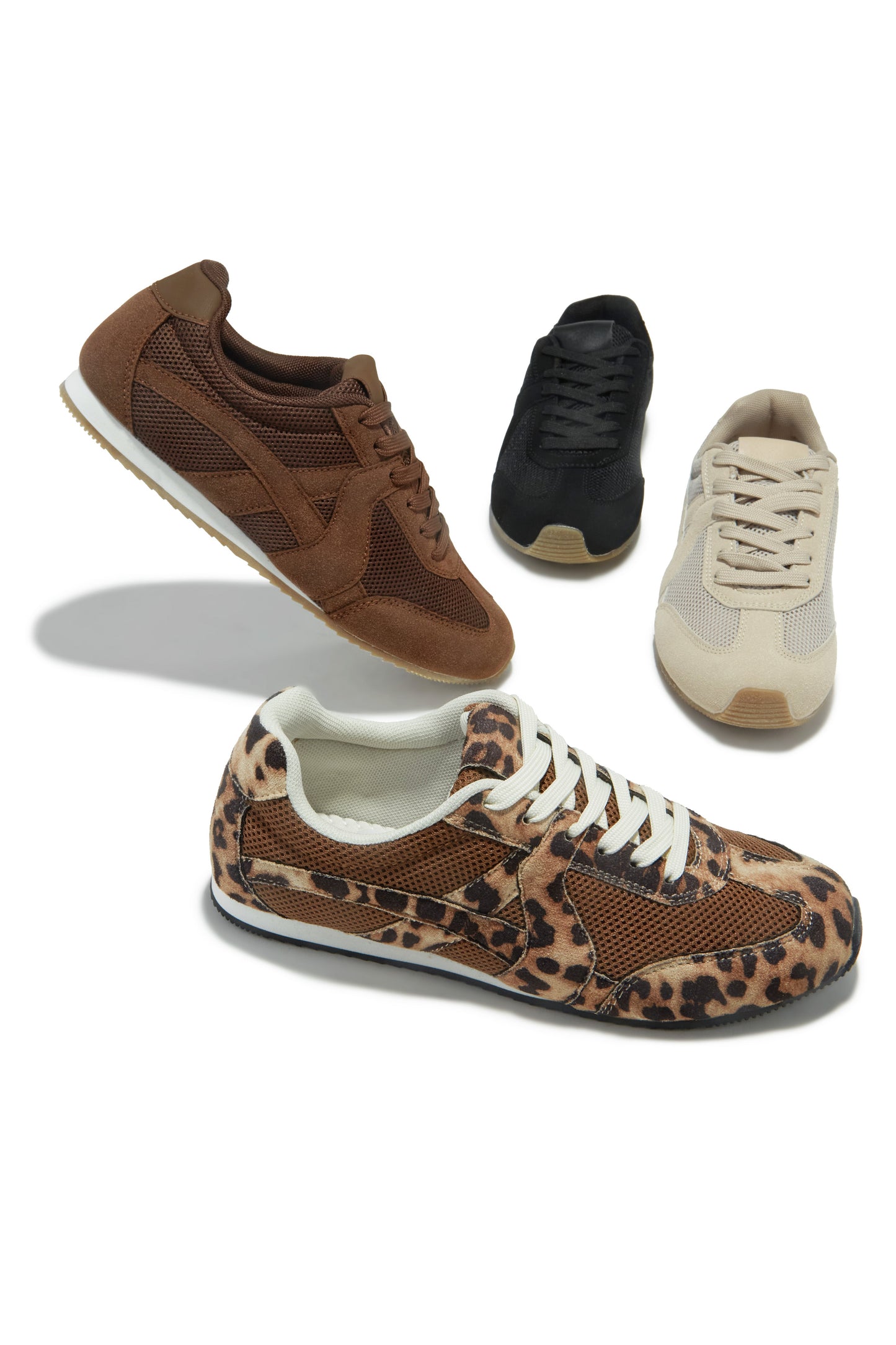 Downtown Stroll Lace Up Sneakers - Leopard