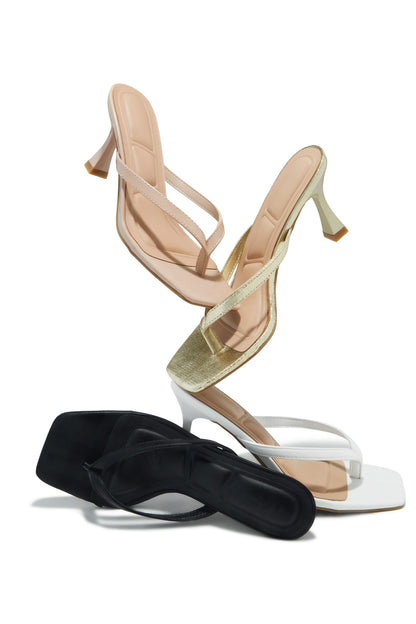 Angelie Mid Heel Mules - White