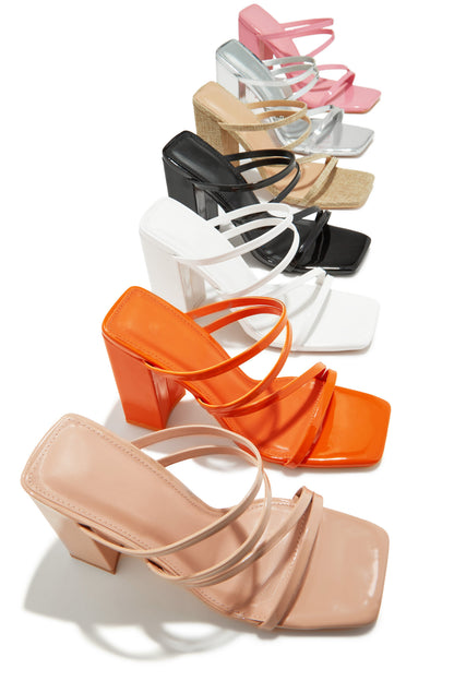 Jaziel Block Heel Mules - Nude