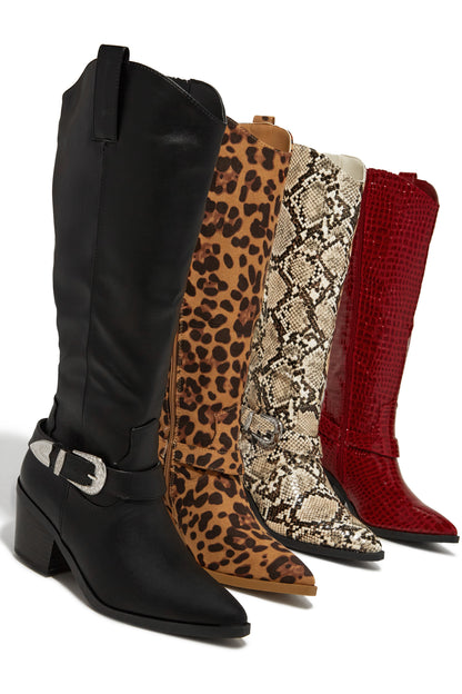 Zelia Western Cowgirl Boots - Snake