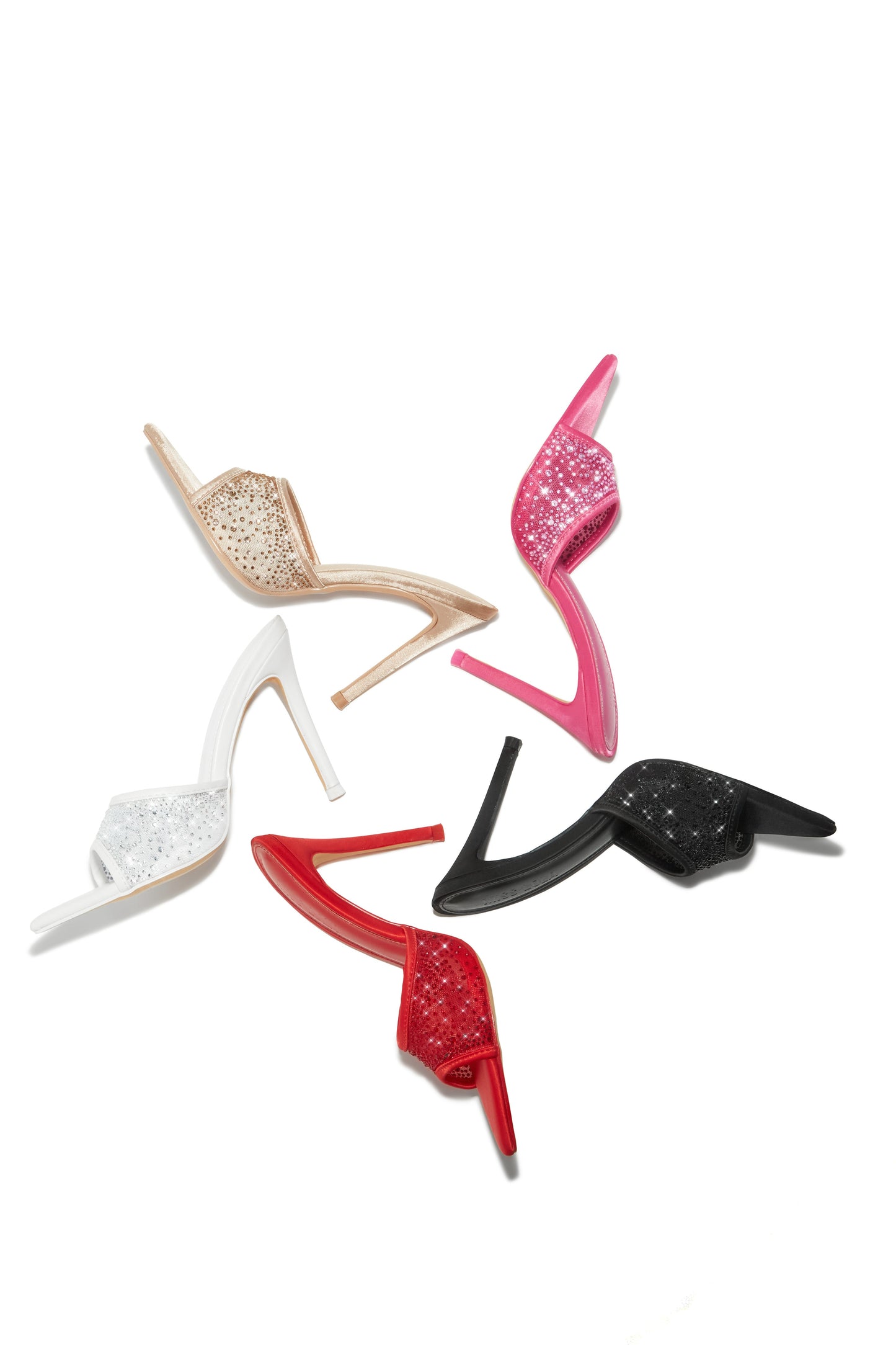 Kari Embellished High Heel Mules - Pink