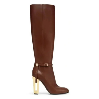 Ankle Strap Spliced Sleeve Boots