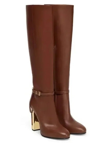 Ankle Strap Spliced Sleeve Boots