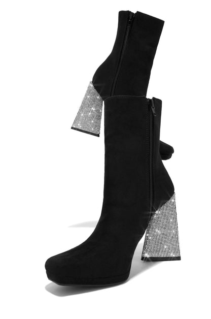 High Priority Embellished Heel Boot - Black
