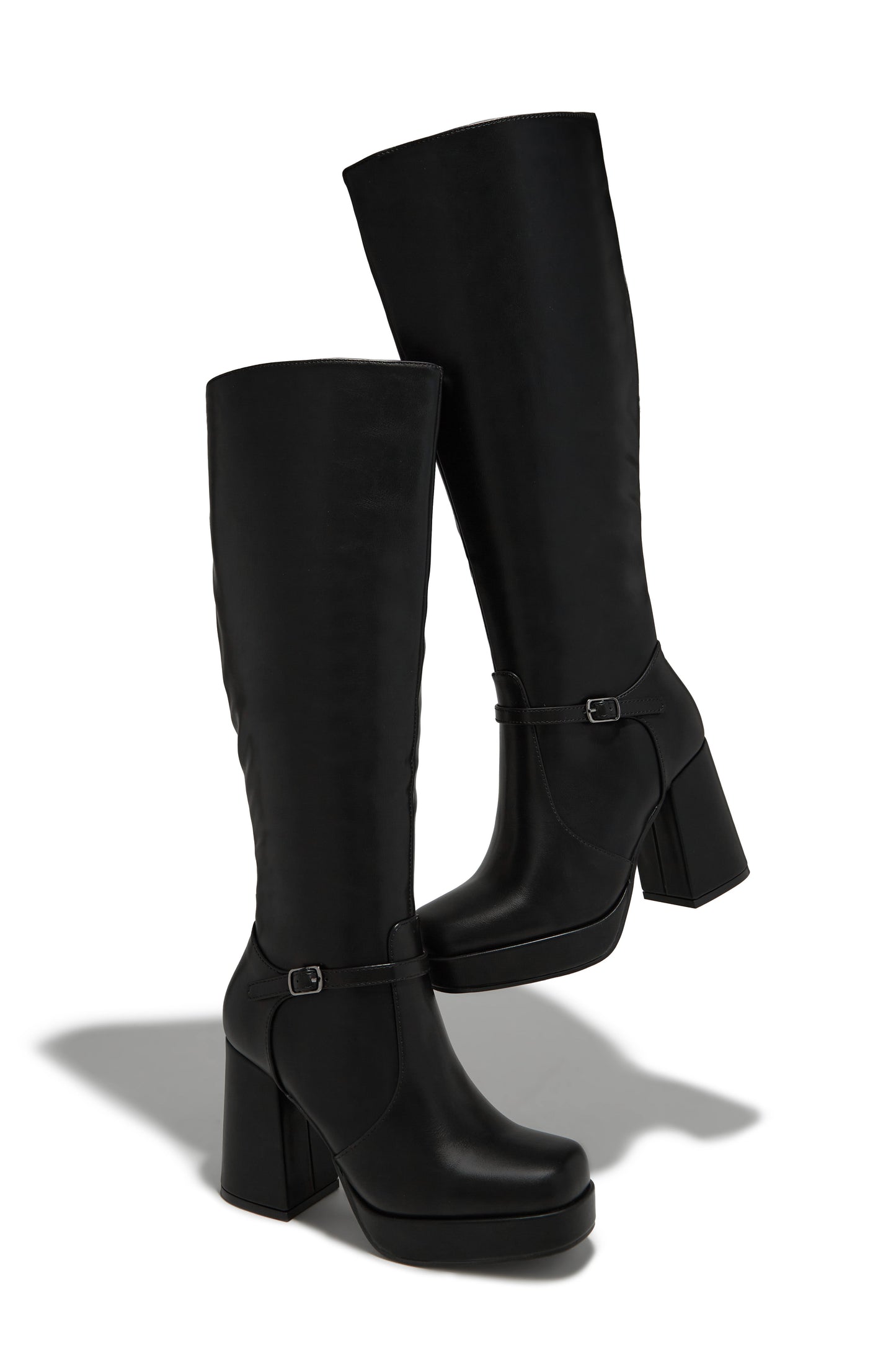 Hazelle Platform Block Heel Boots - Black