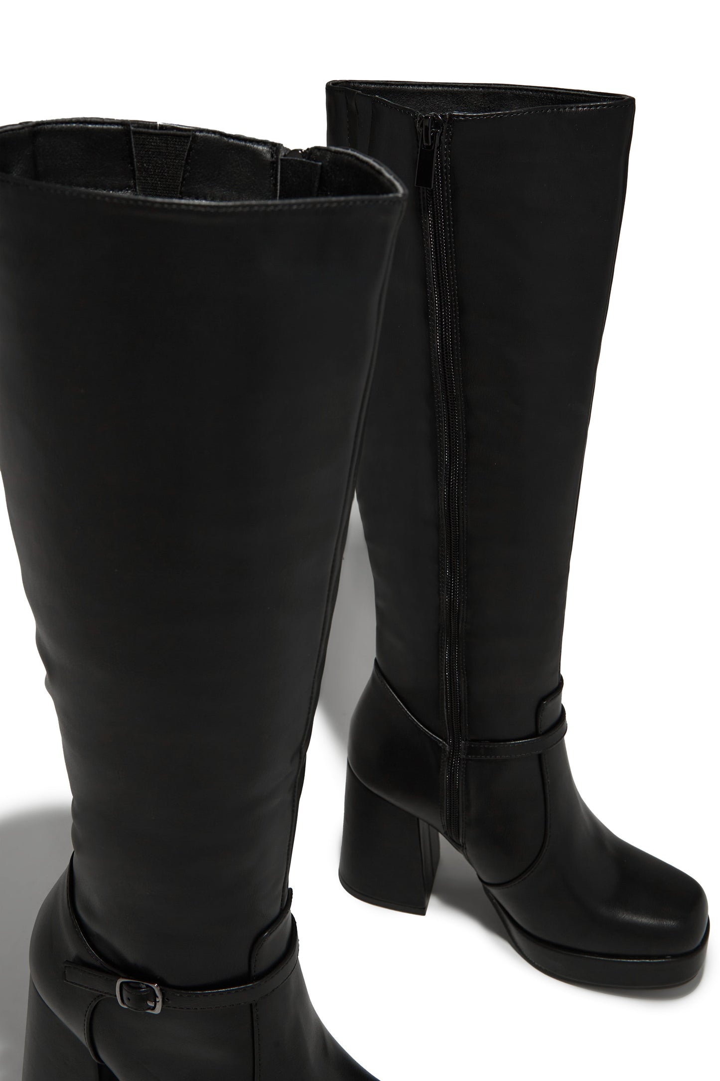 Hazelle Platform Block Heel Boots - Black