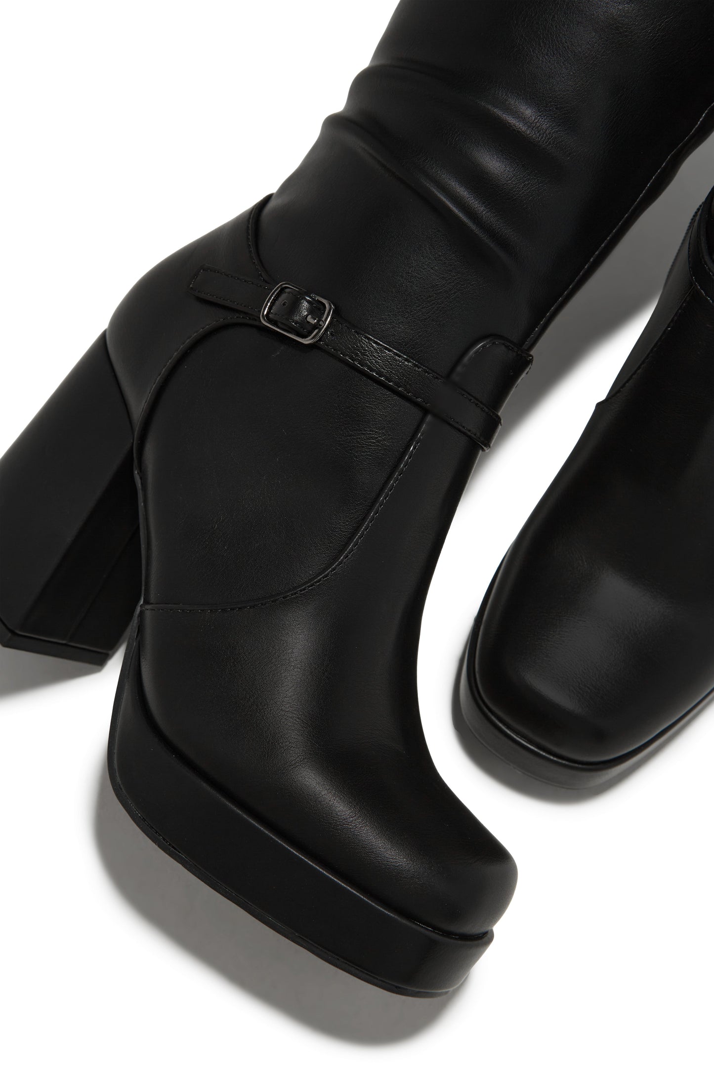 Hazelle Platform Block Heel Boots - Black