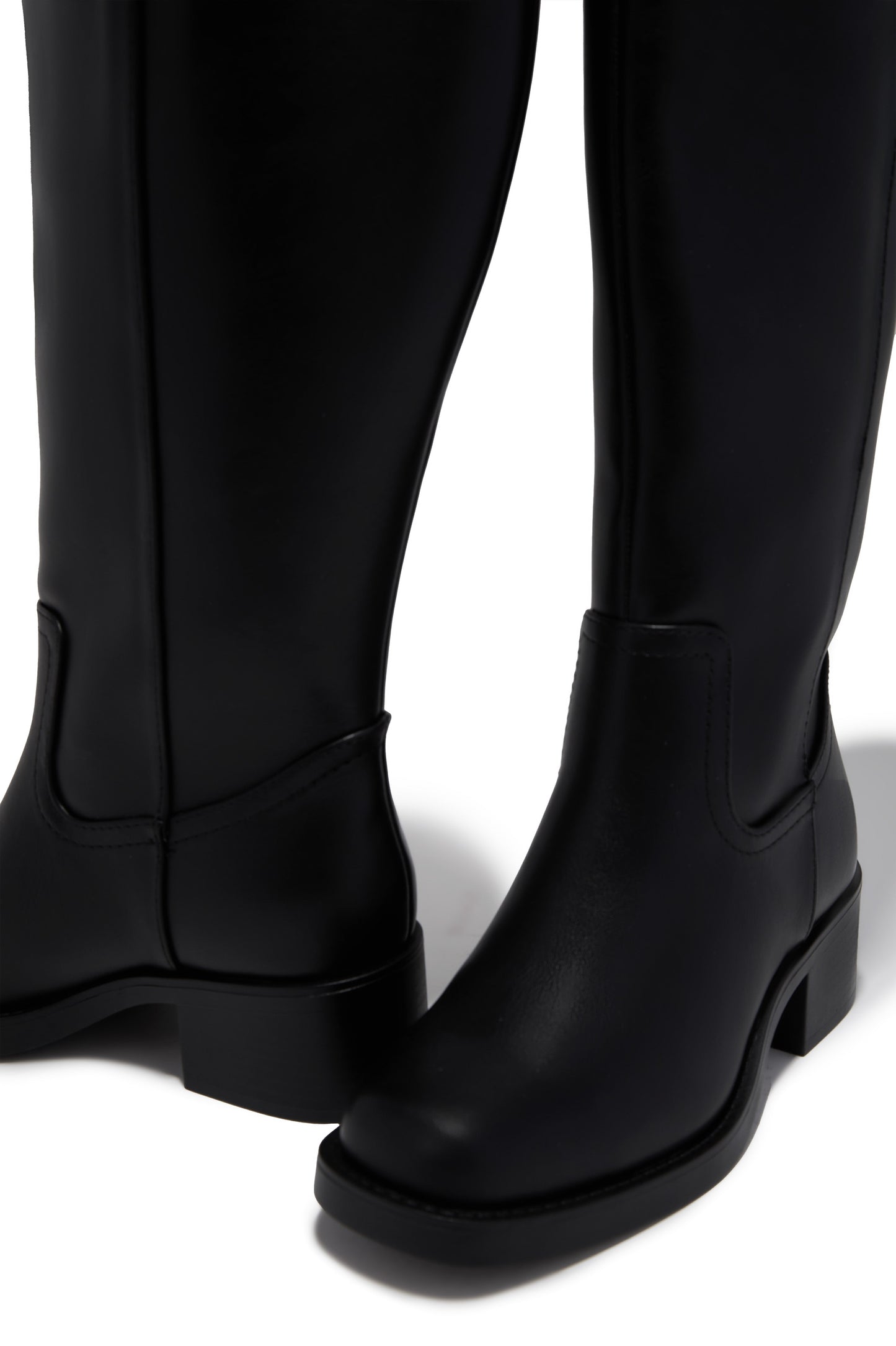 Midnight Icon Wide Fit Below The Knee Moto Boots - Black