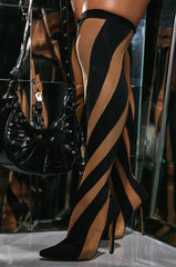 Jenner Over The Knee Heel Boots - Black
