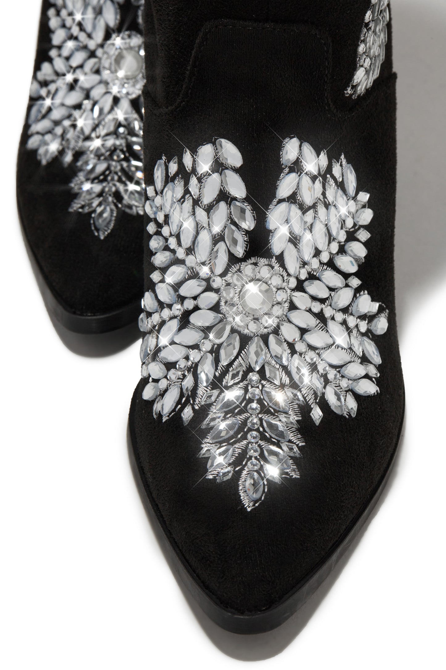 Rock The Rodeo Embellished Cowgirl Boots - Black