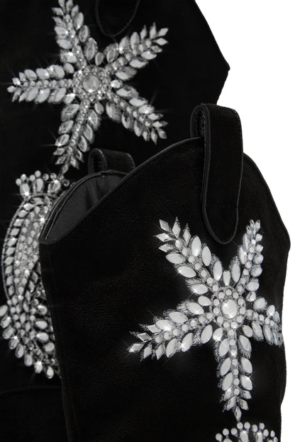 Rock The Rodeo Embellished Cowgirl Boots - Black