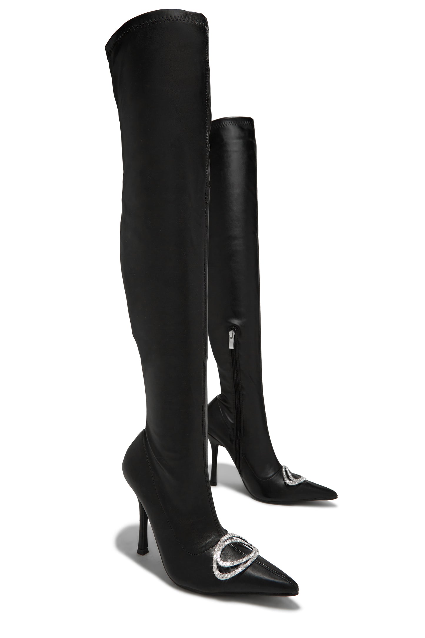Night Is Young Over The Knee High Heel Boots - Black