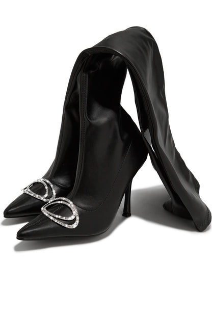 Night Is Young Over The Knee High Heel Boots - Black
