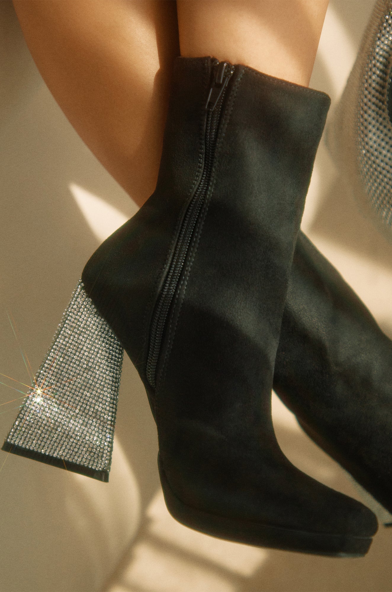 High Priority Embellished Heel Boot - Black