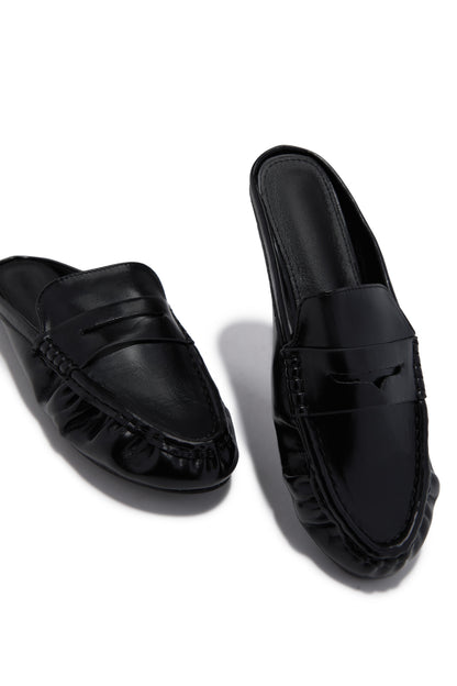 Julia Slip On Loafer Flats - Black