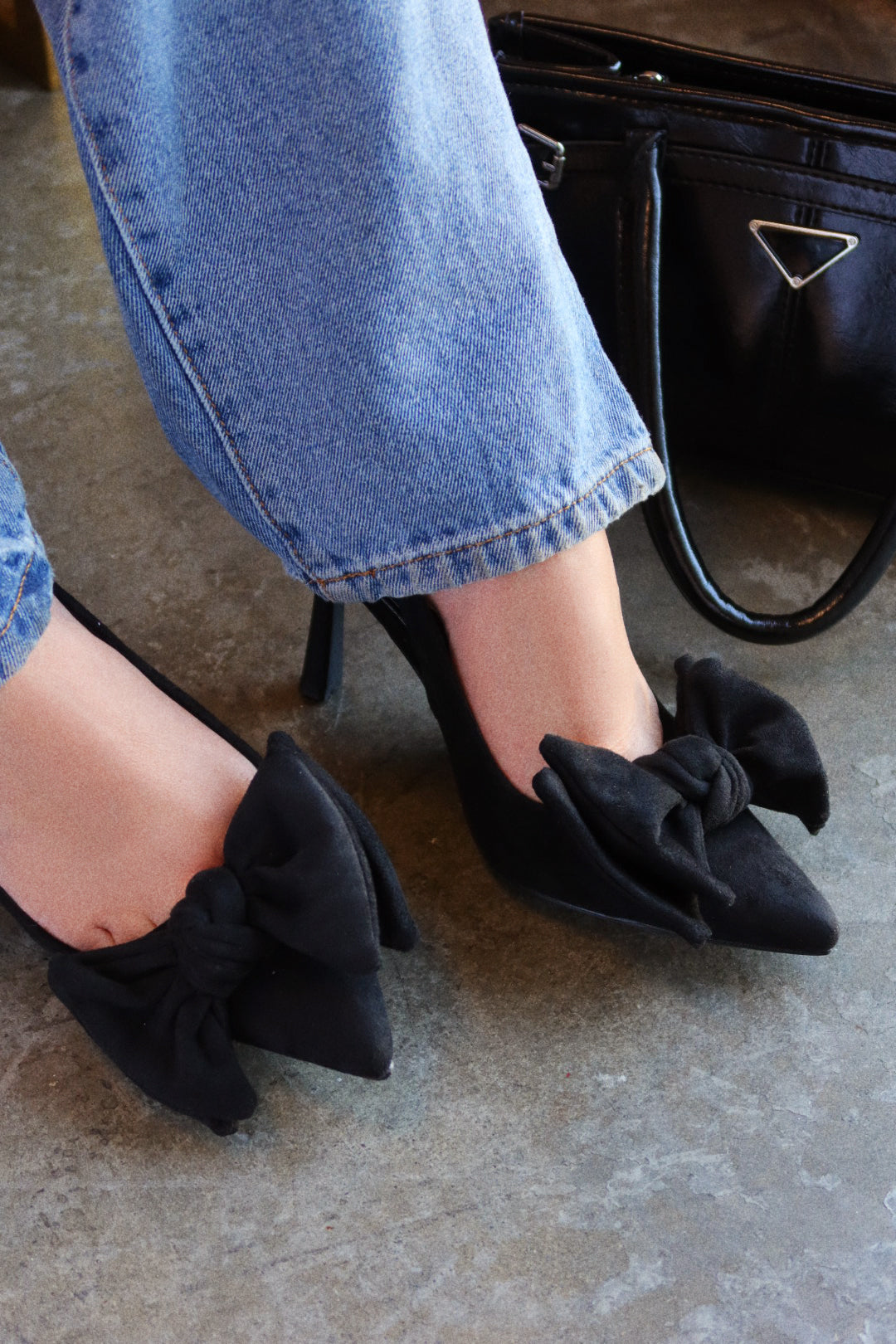Kirstie Bow Slingback Pumps - Black