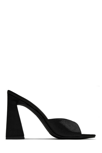 Azaria Embellished Block Heel Mules - Denim