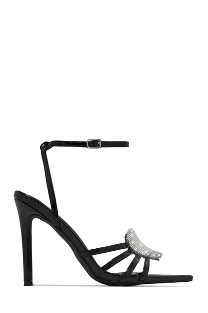 Heartbreaker Heart Embellished High Heels - Cream