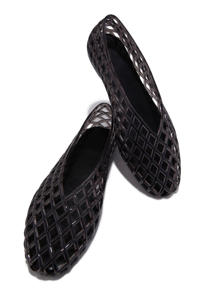 Layla Jelli Flats - Black