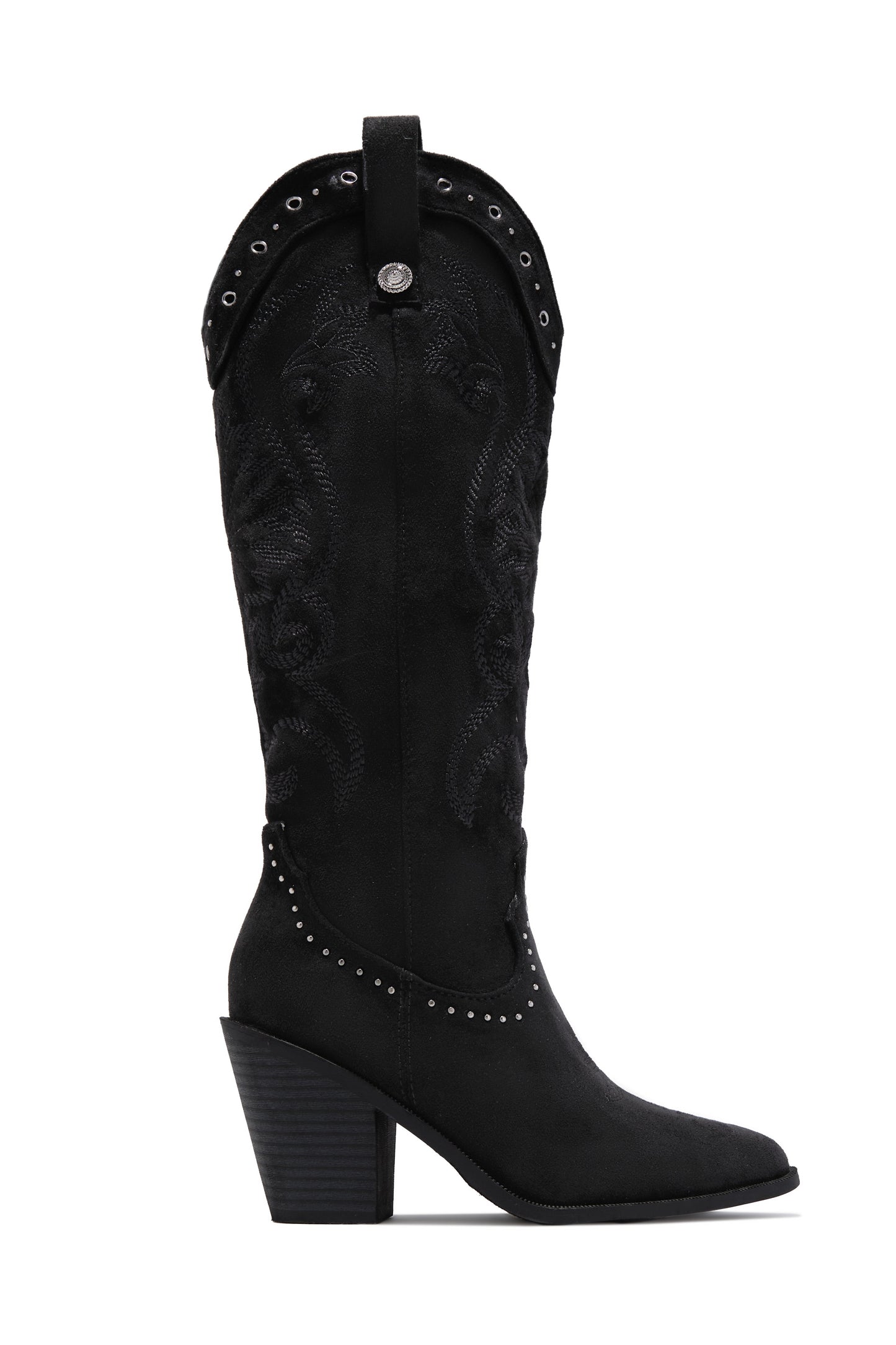 Festival Season Cowgirl Boots - Black Suede