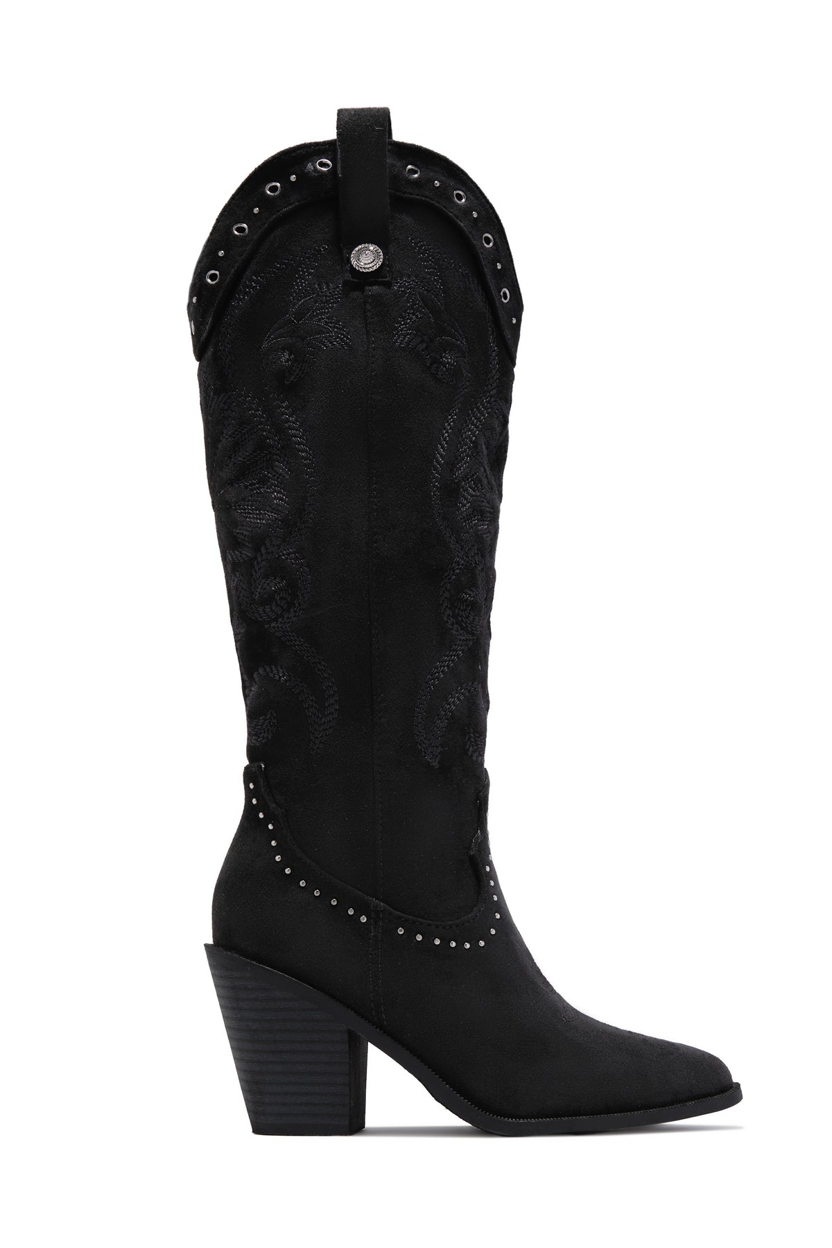 Festival Season Cowgirl Boots - Black Suede