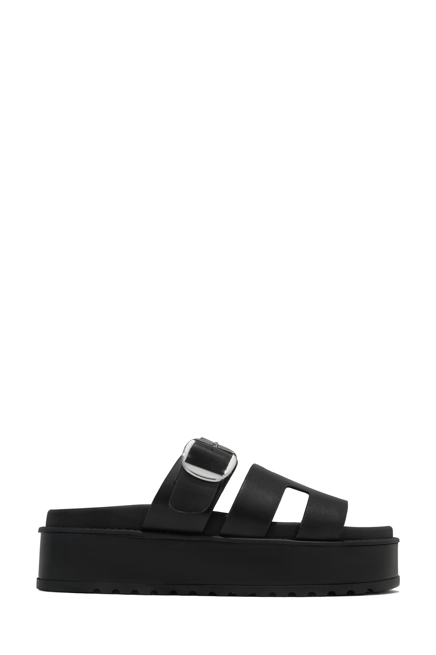 Resort Getaway Slip On Chunky Sandals - Black