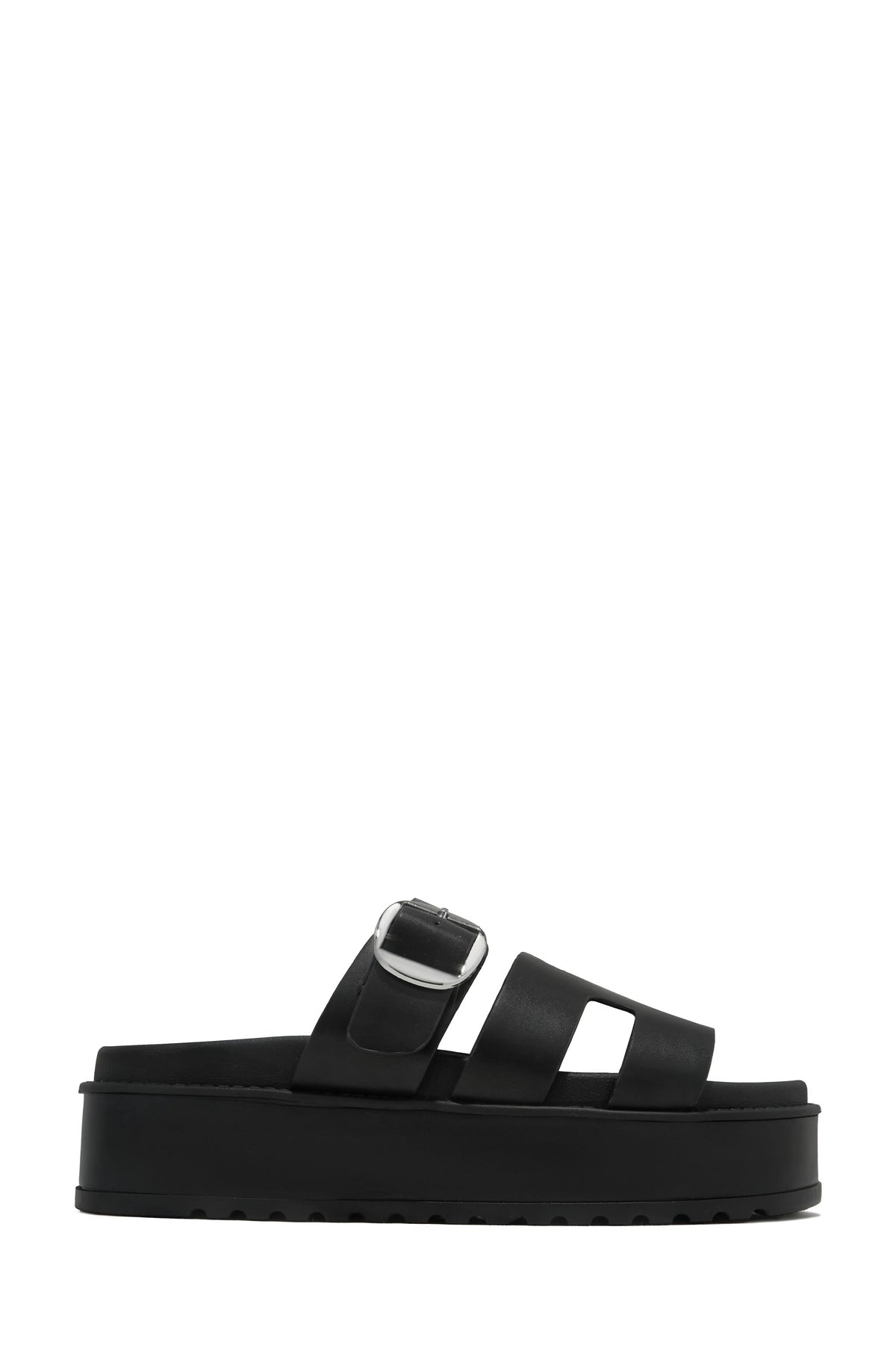 Resort Getaway Slip On Chunky Sandals - Black
