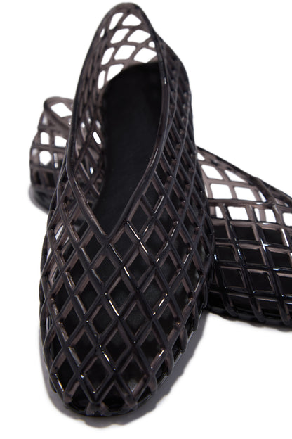 Layla Jelli Flats - Black