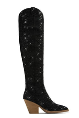Nights In Nashville Embellished Cowgirl Boots - Black