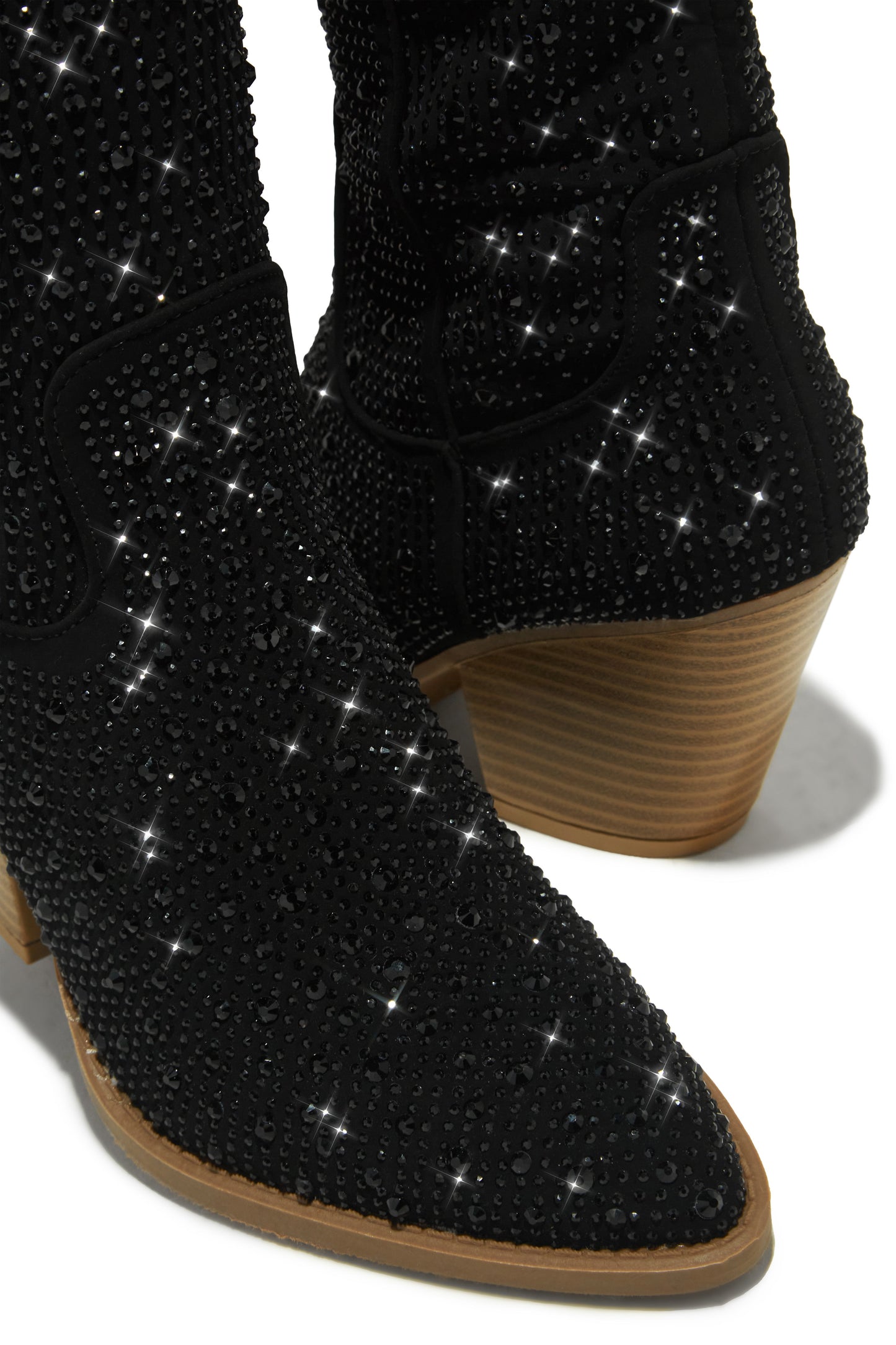Nights In Nashville Embellished Cowgirl Boots - Black