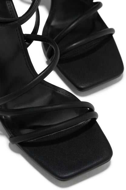 Katti Strappy Mid Heels - Black
