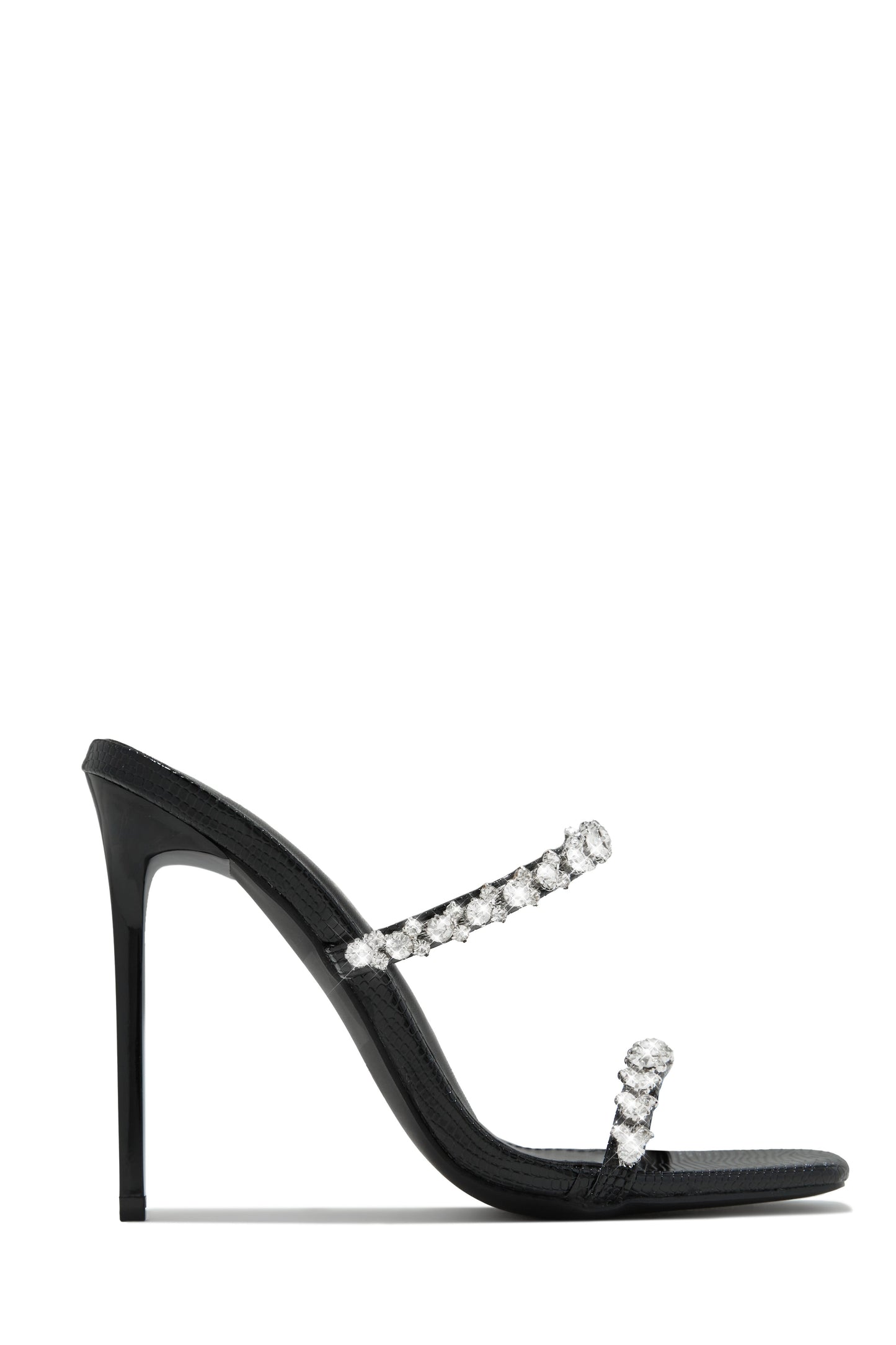 Amyna Embellished High Heel Mules - Black