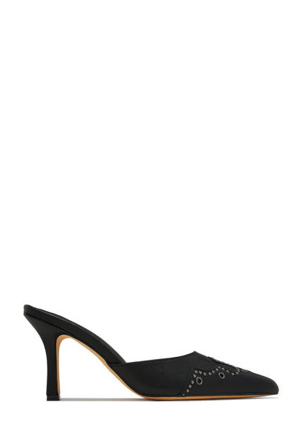 Lauryn Pump Heel Mules - White