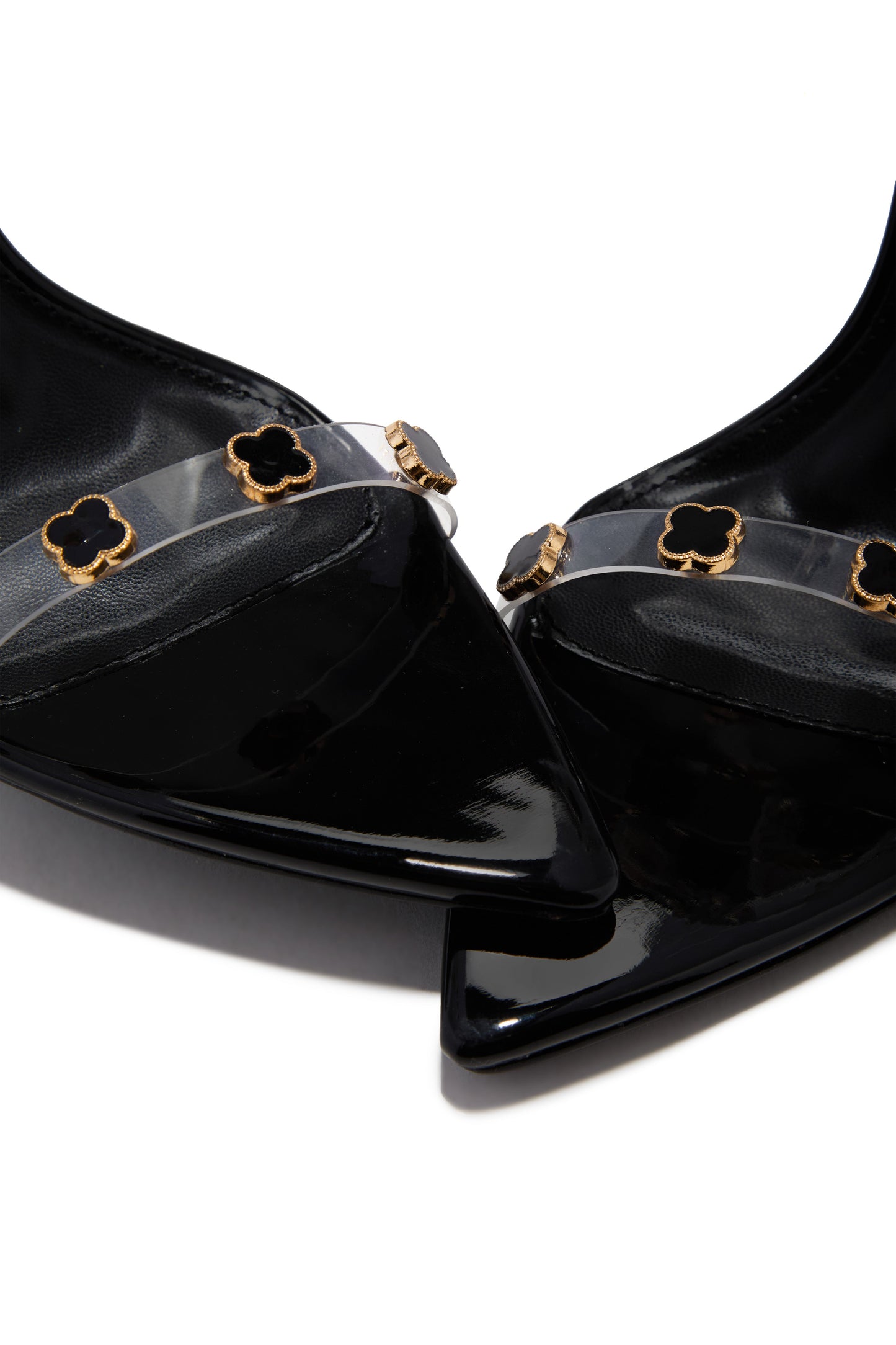 Aurela Clear Strap High Heels - Black