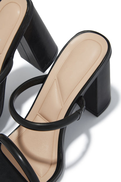Jenna Block Heel Mules - Black