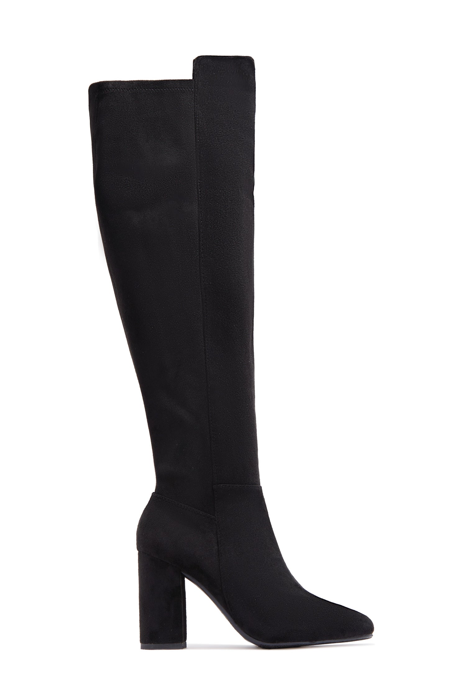 Colette Block Heel Boots - Black Suede