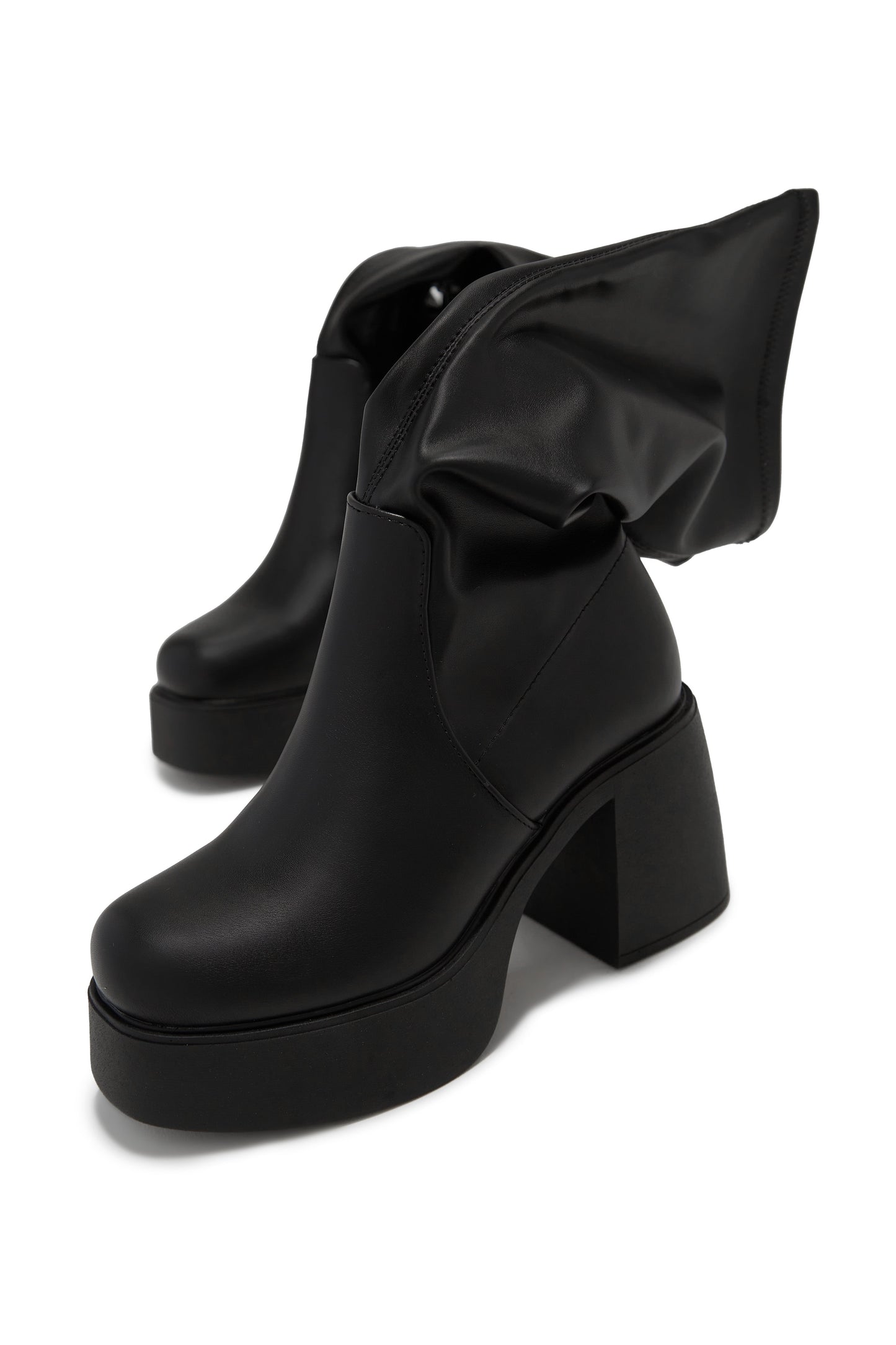 Seline Platform Block Heel Boots - Black
