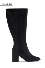 Draya Wide Fit Block Heel Boots - Black