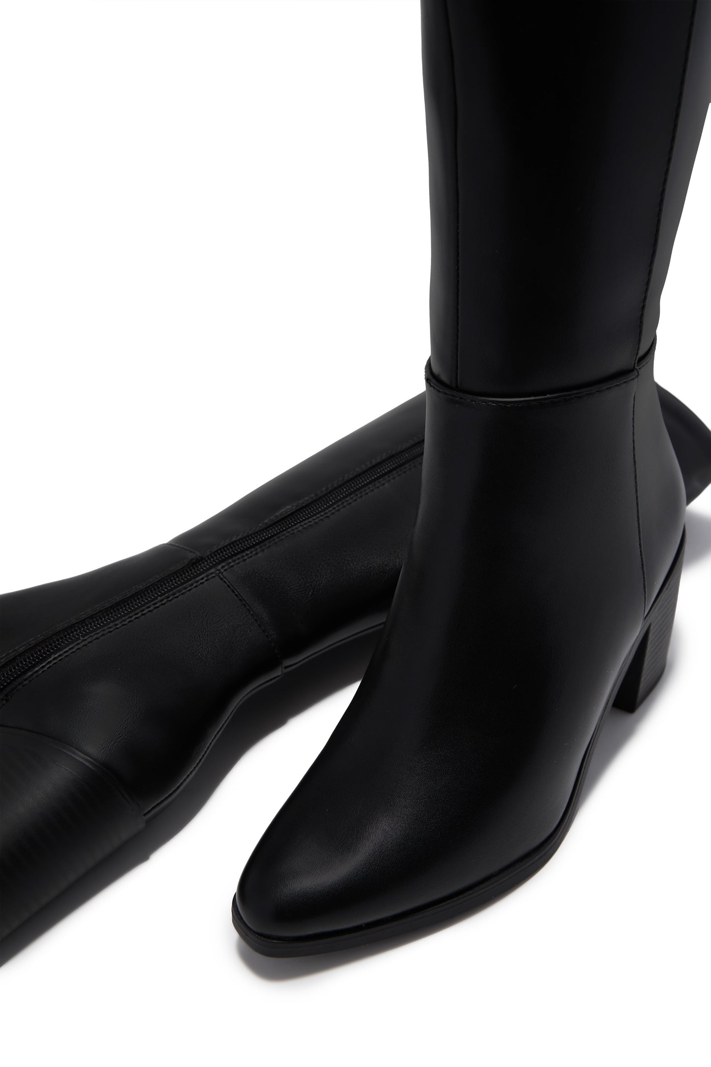 Draya Wide Fit Block Heel Boots - Black