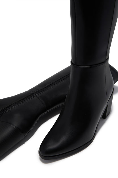 Draya Wide Fit Block Heel Boots - Black