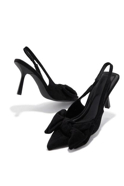 Kirstie Bow Slingback Pumps - Black