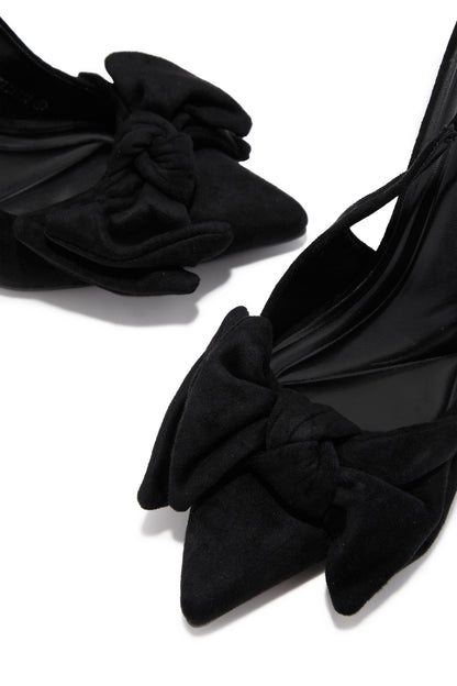 Kirstie Bow Slingback Pumps - Black