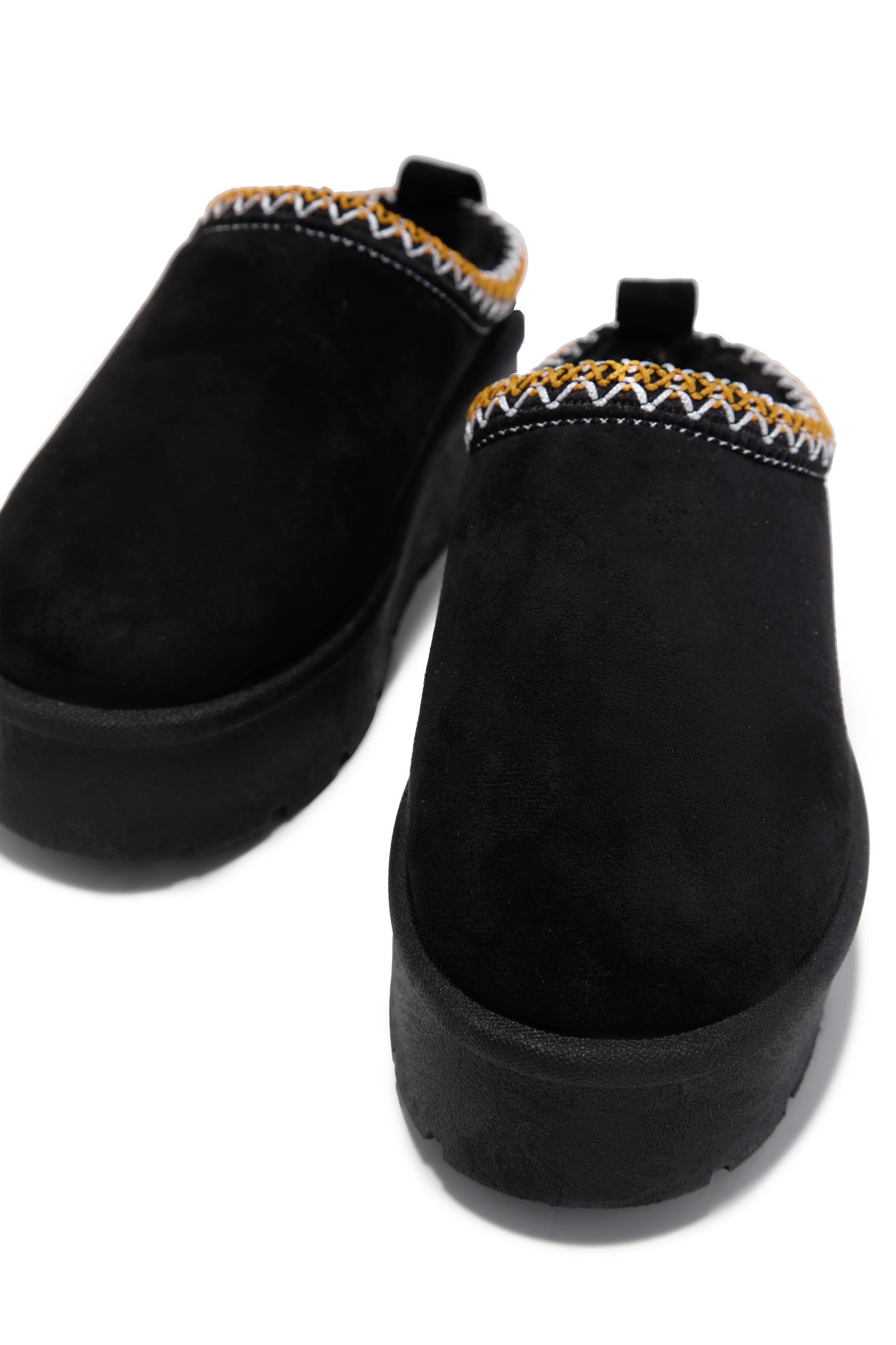 Cozy Weather Slip On Platform Flats - Black