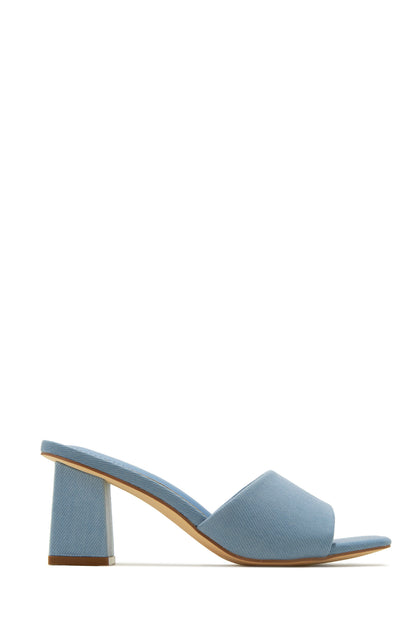 Valentine Block Heel Mules - Silver