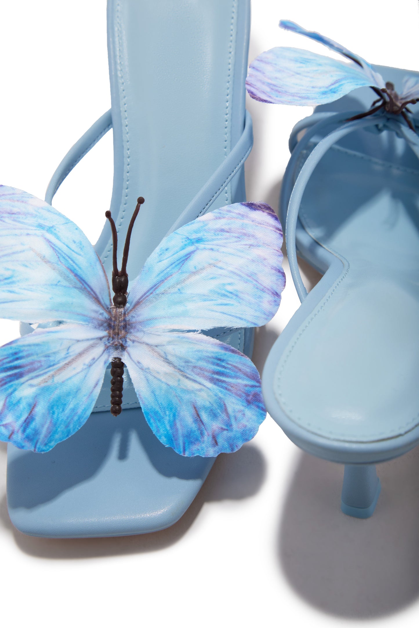 Social Butterfly Mid Heel Mules - Blue
