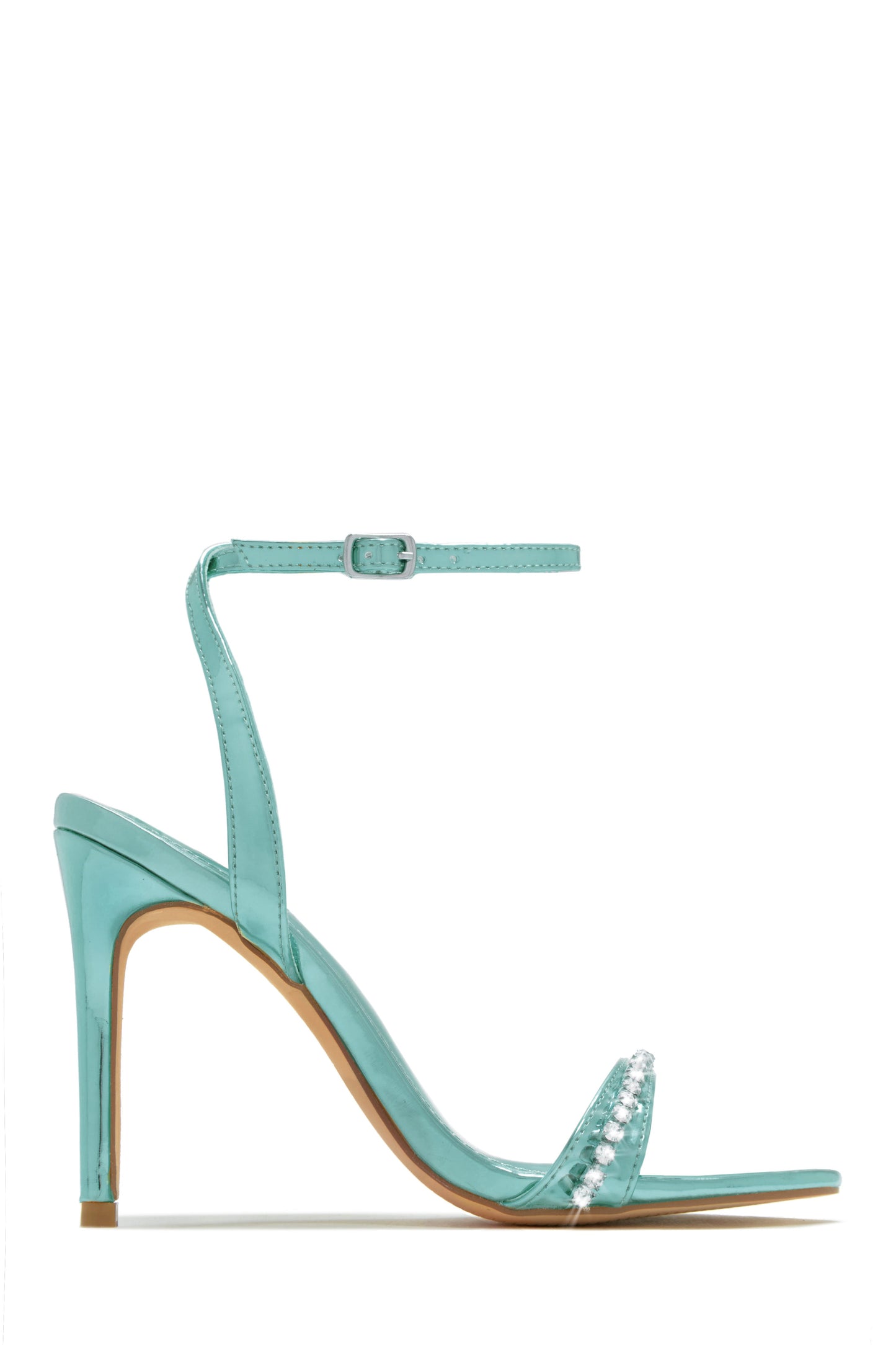 First Date Ankle Strap High Heels - Blue