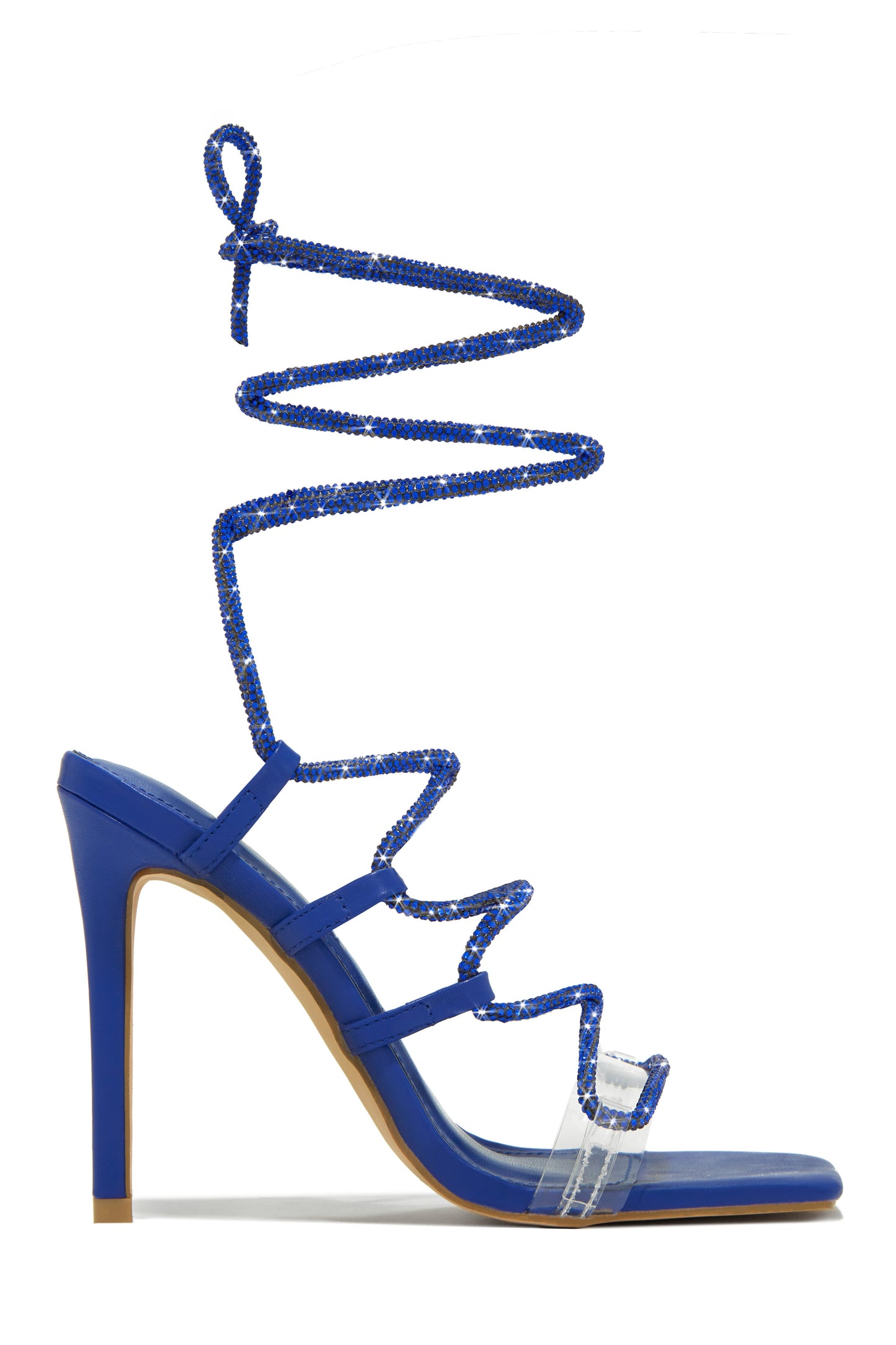 Birthday Wishes Embellished Lace Up Heels - Nude