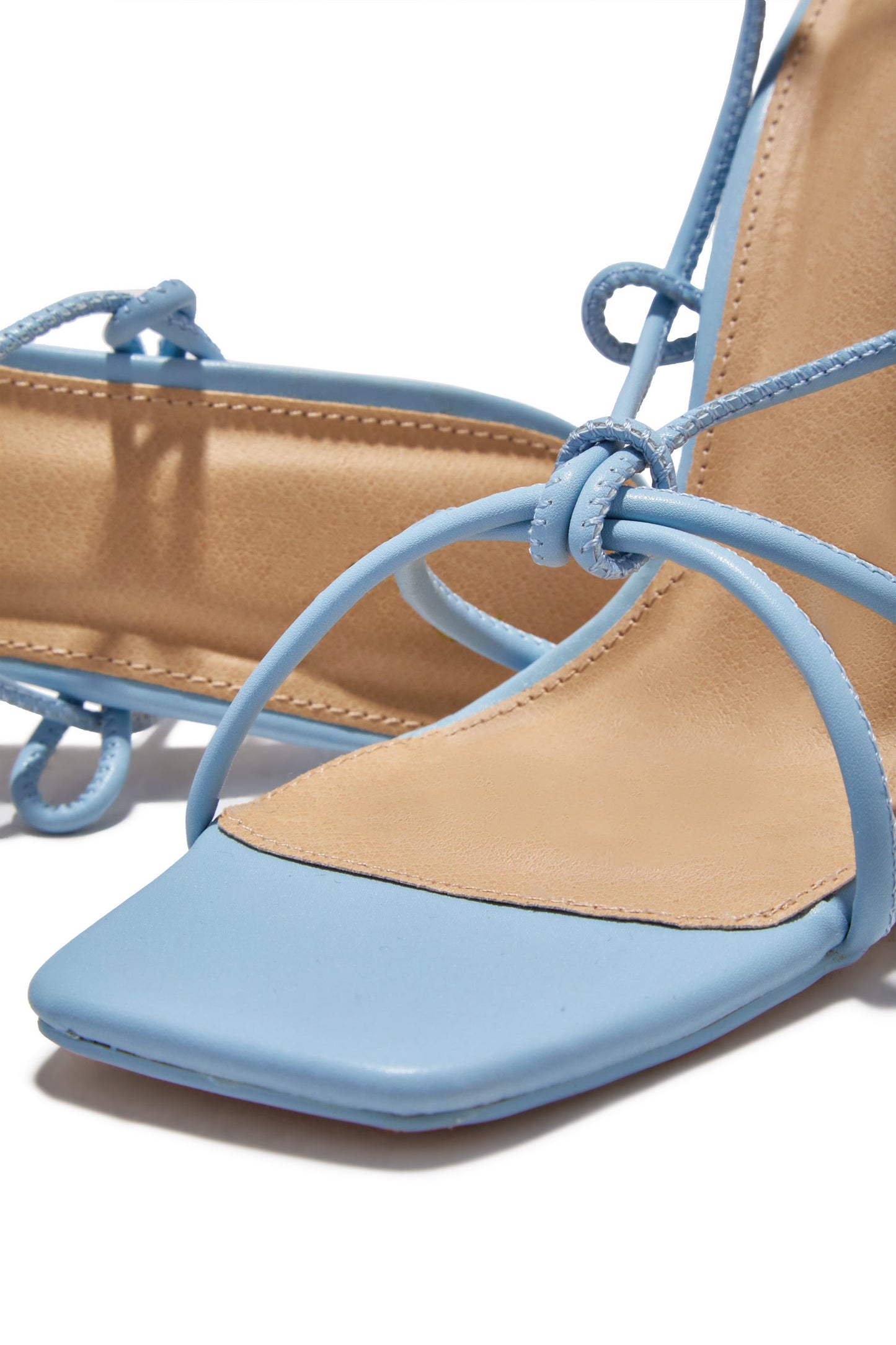 VIP Babes Lace Up High Heels - Light Blue