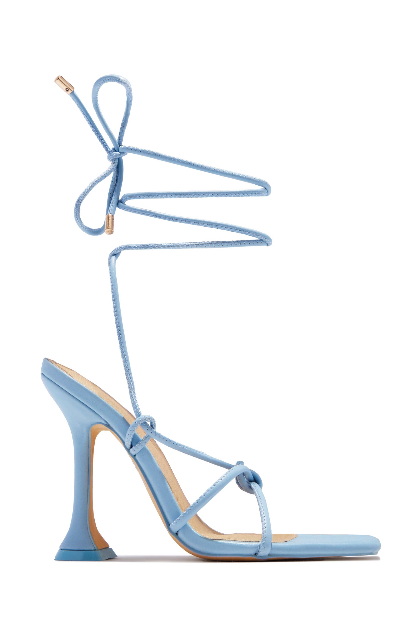 VIP Babes Lace Up High Heels - Light Blue